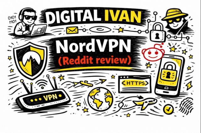 NordVPN (Reddit review) illustration by DIGITAL IVAN